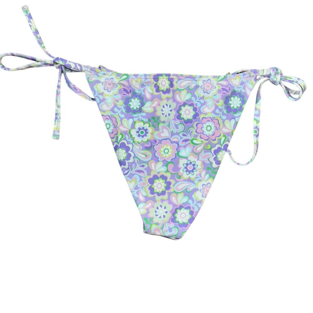 Adore Me Purple Floral Paisley String Bikini Bottom Womens M Swim Beach Vacation